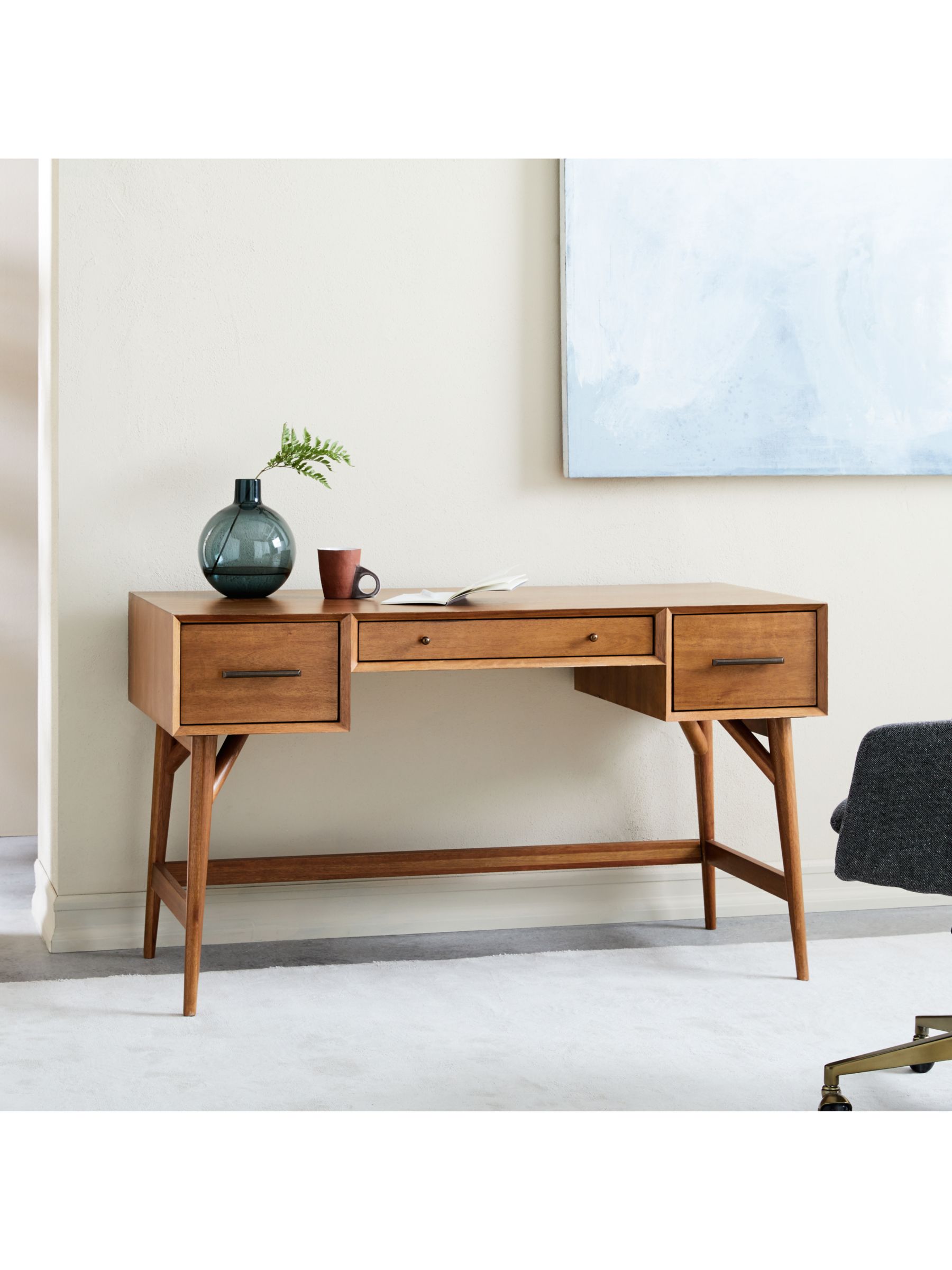 west elm Mid-Century Desk, Acorn at John Lewis & Partners