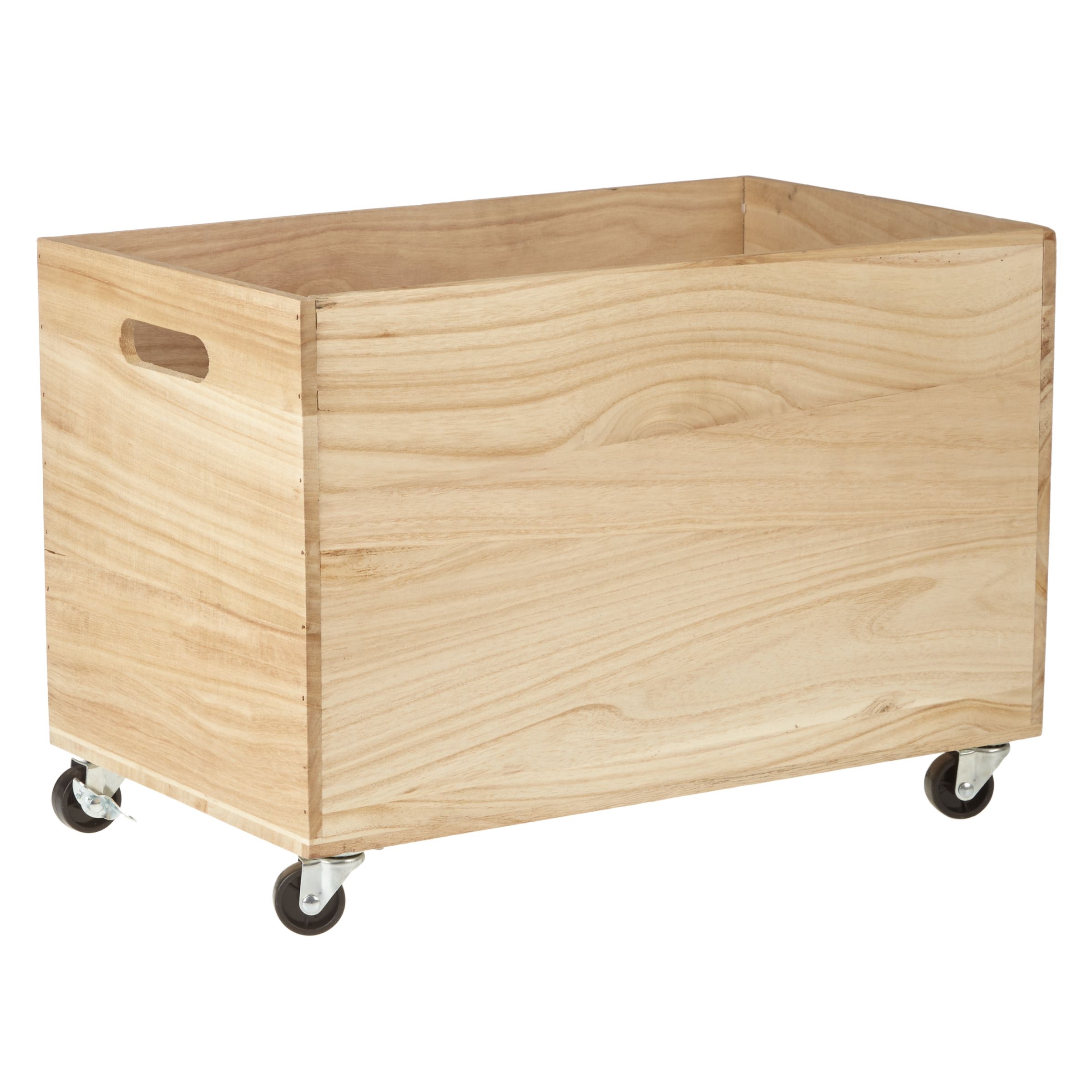 John Lewis Wood Storage Box On Castors, Wooden Storage Crates On Wheels