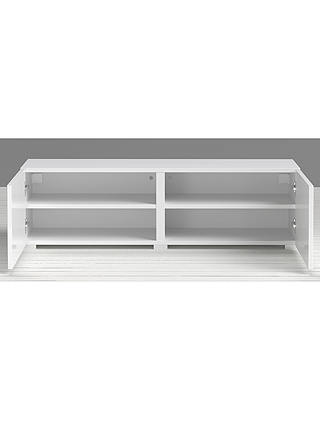 John Lewis ANYDAY Match Low wide Shelf Unit White & Gloss White Doors