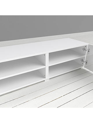 Low Wide Shelf Unit White, White Shelving Unit With Doors