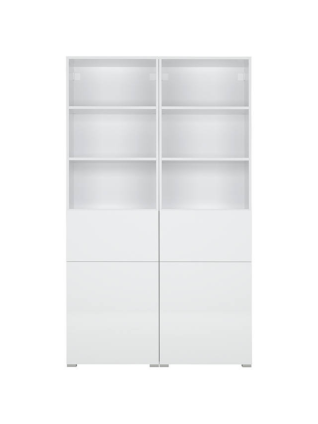 ANYDAY John Lewis & Partners Mix it Double White unit - White frame / door (2 Mid, 2 Low)