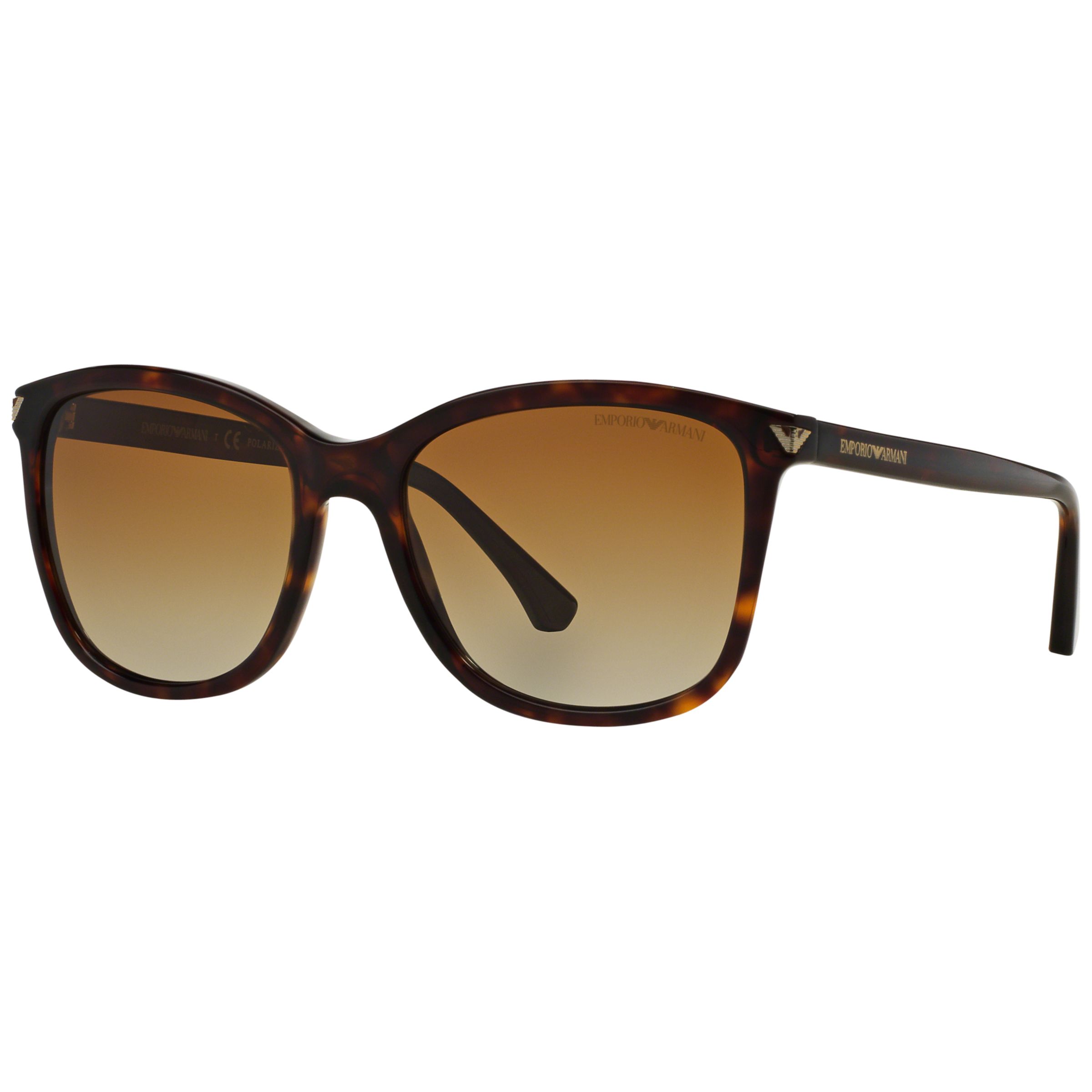 Emporio Armani EA4060 Women's Polarised Square Sunglasses, Tortoise at John  Lewis & Partners