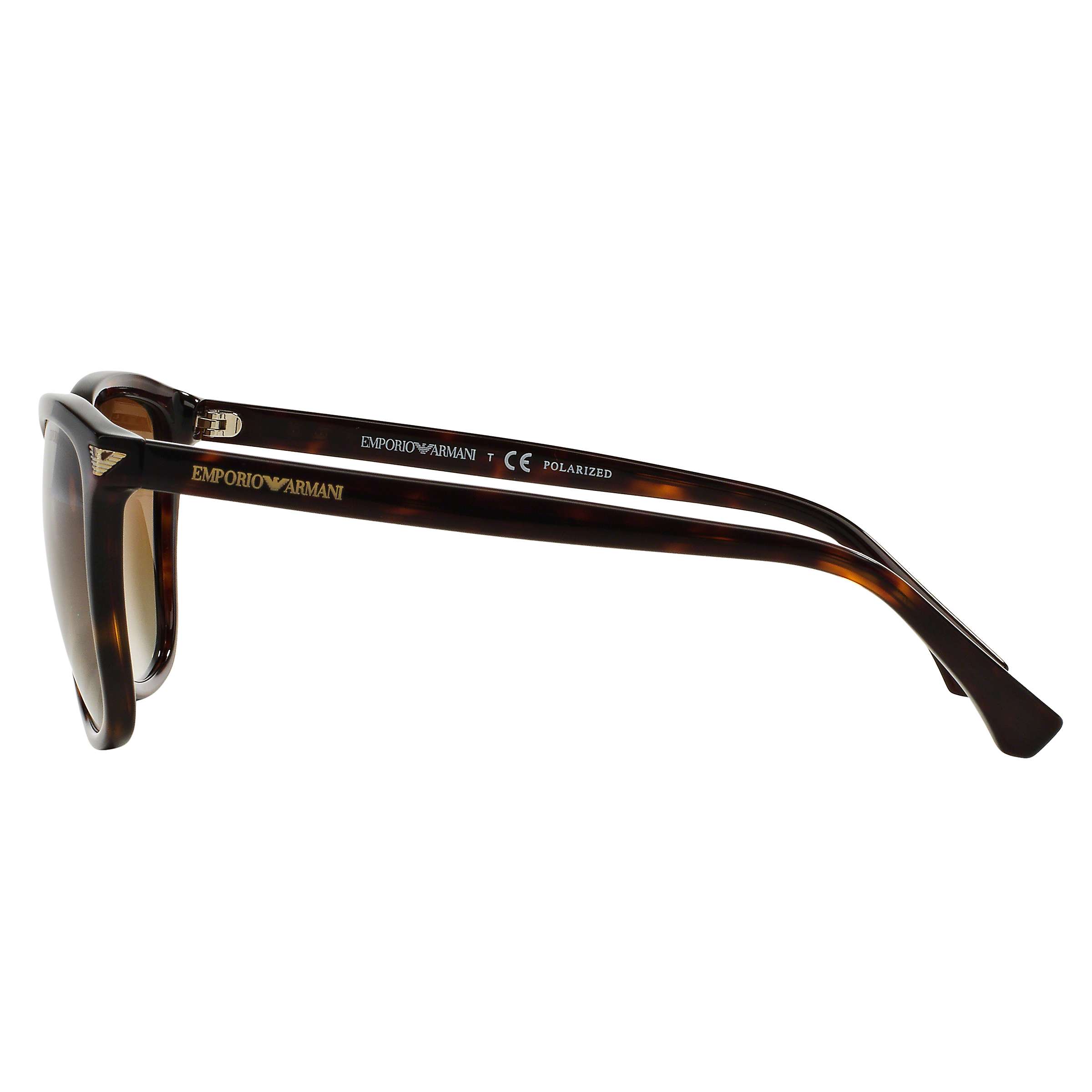 Buy Emporio Armani EA4060 Women's Polarised Square Sunglasses, Tortoise Online at johnlewis.com