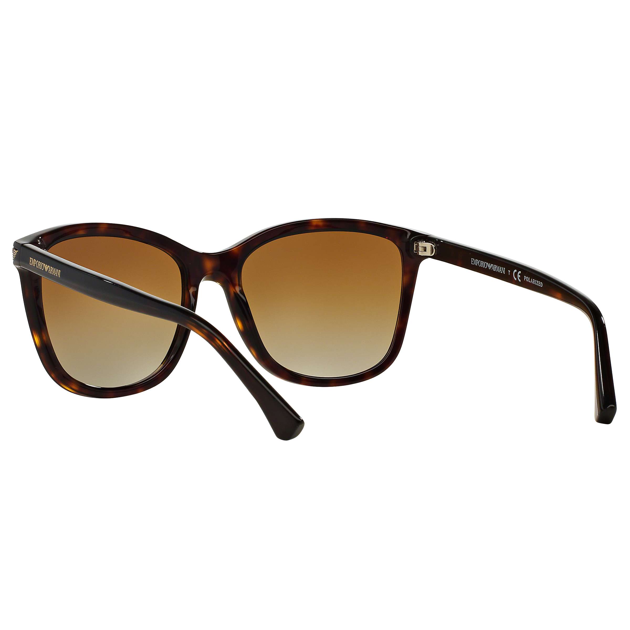 Buy Emporio Armani EA4060 Women's Polarised Square Sunglasses, Tortoise Online at johnlewis.com