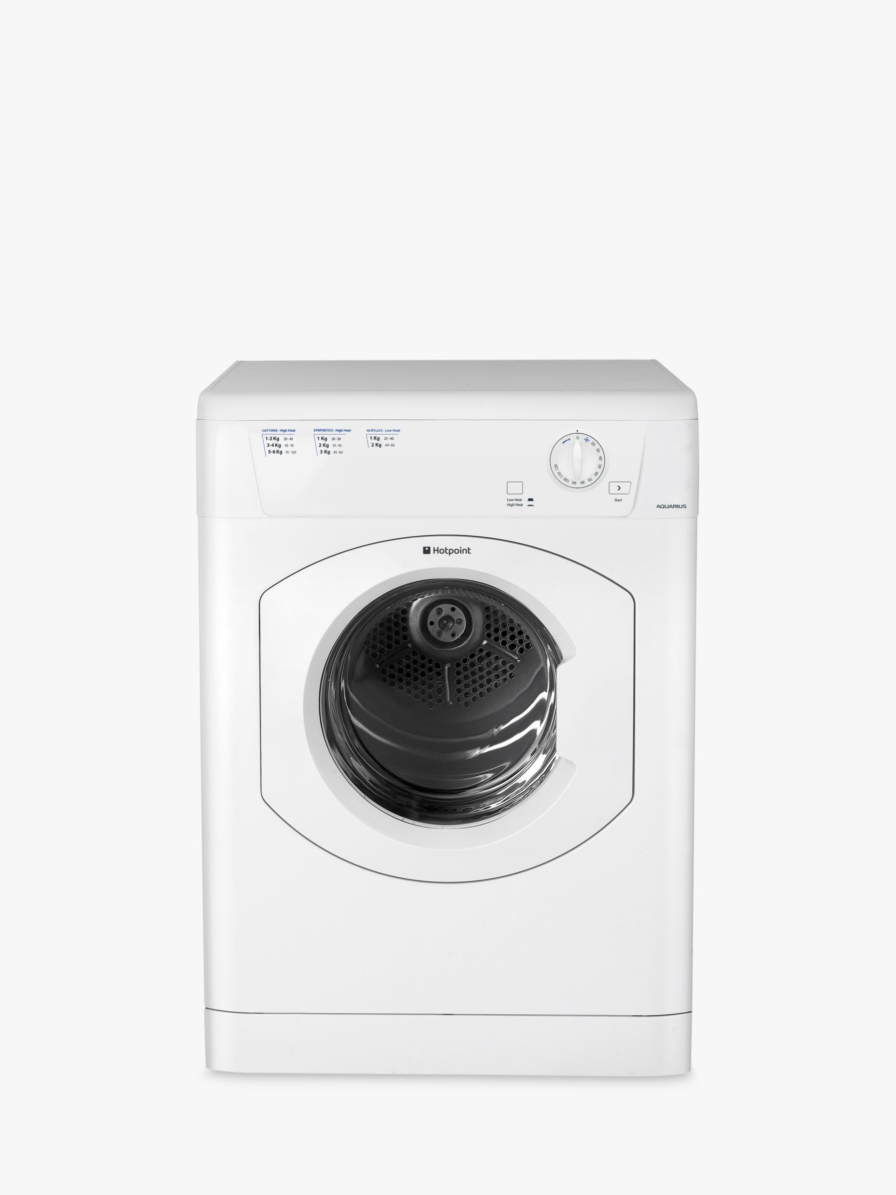 Hotpoint TVHM80CP Vented Tumble Dryer, 8kg Load, C Energy Rating, White