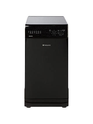 Hotpoint SIAL11010K Freestanding Slimline Dishwasher, Black