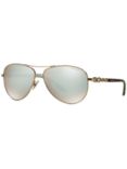 Tiffany & Co TF3049B Aviator Sunglasses, Gold/Silver