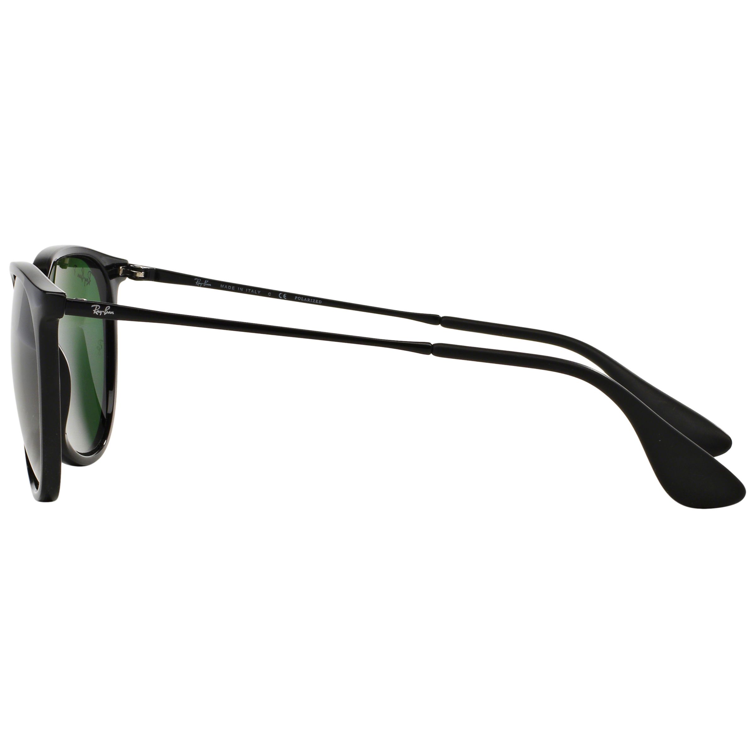 Ray-Ban RB4171 Women's Erika Polarised Oval Sunglasses, Black/Green at ...