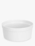 John Lewis Porcelain Round Soufflé Oven Dish, 19cm, Set of 2, White