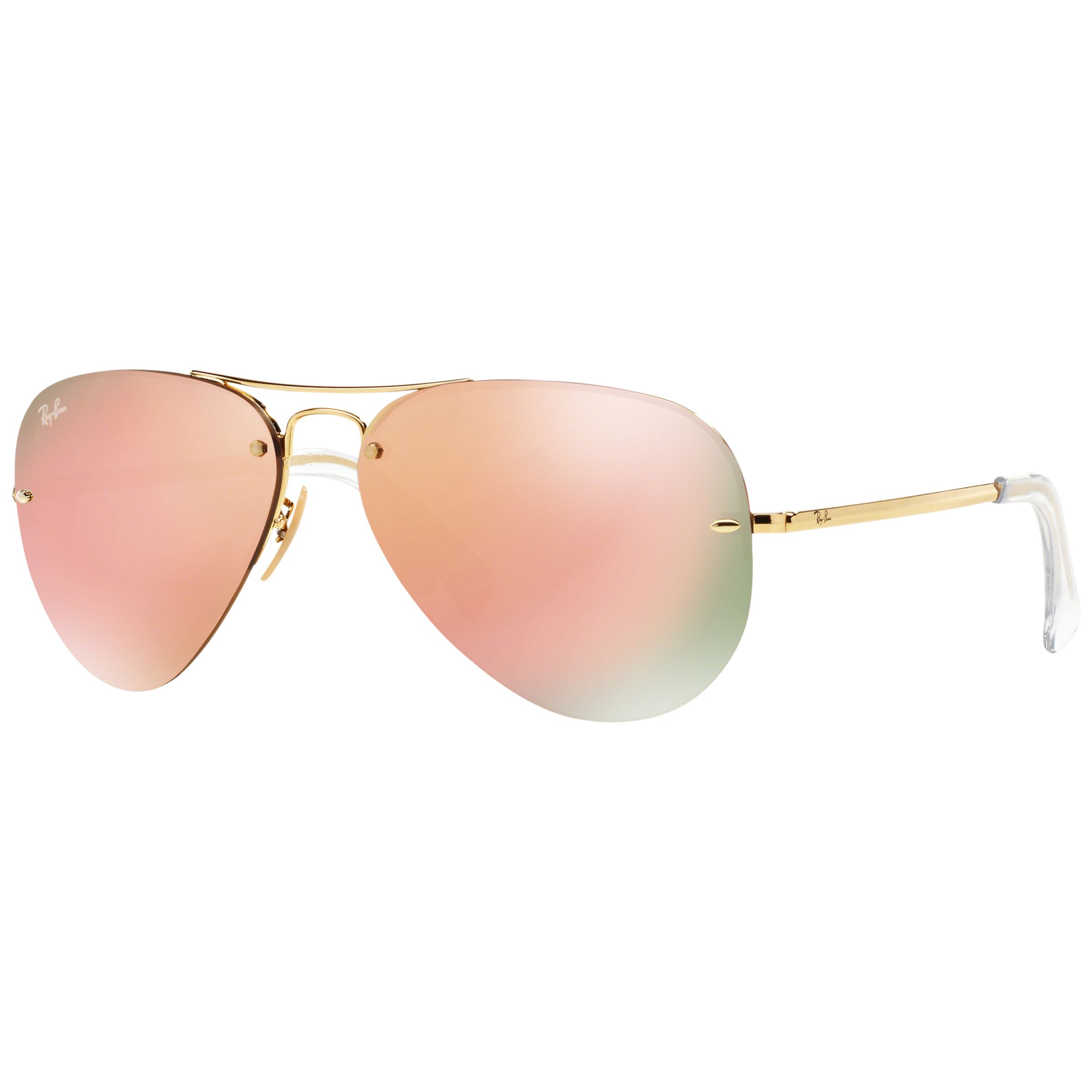 rose gold mirrored ray bans