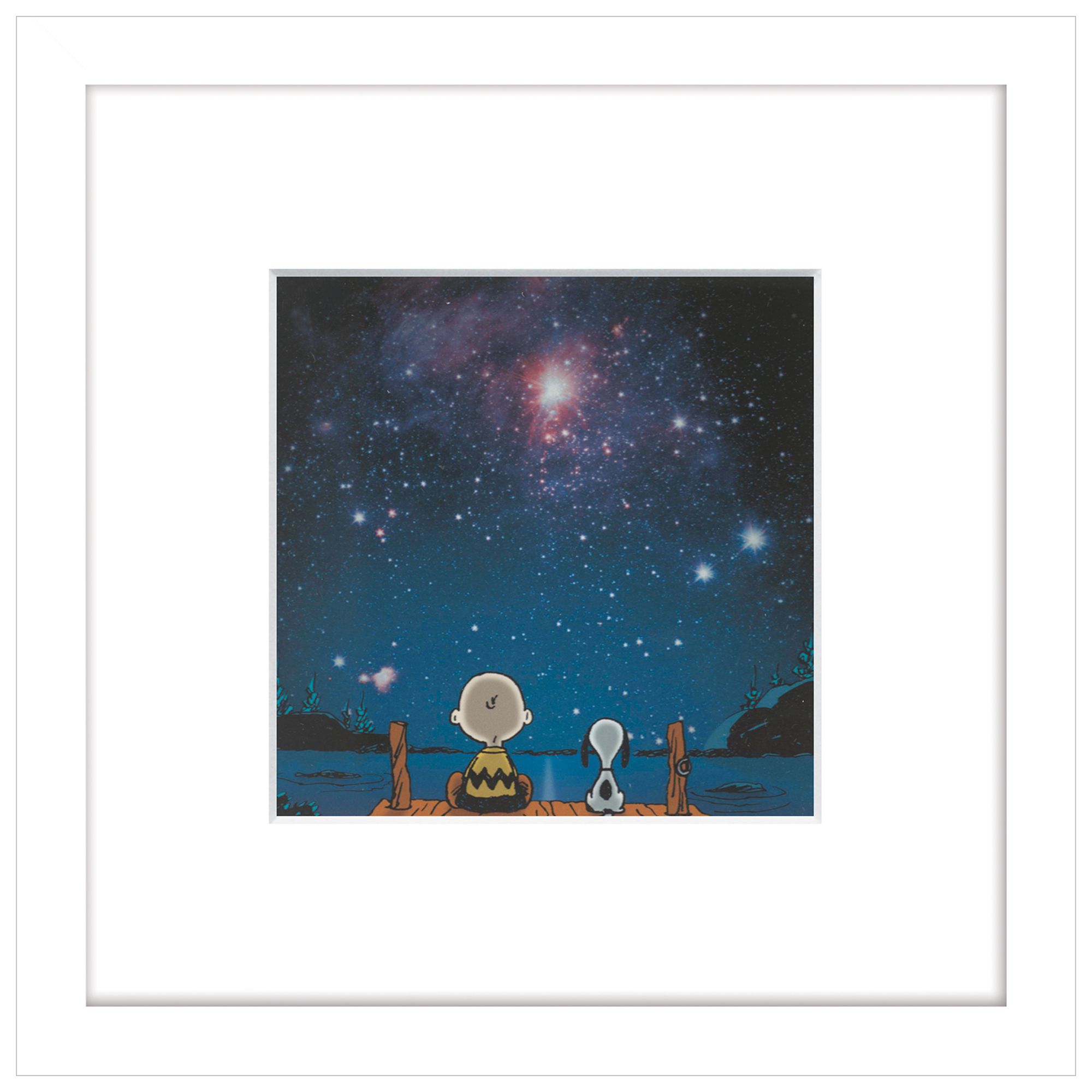 Peanuts - Snoopy and Charlie Stargazing, Framed Print, 23 x 23cm