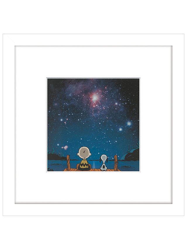 Peanuts - Snoopy and Charlie Stargazing, Framed Print, 23 x 23cm