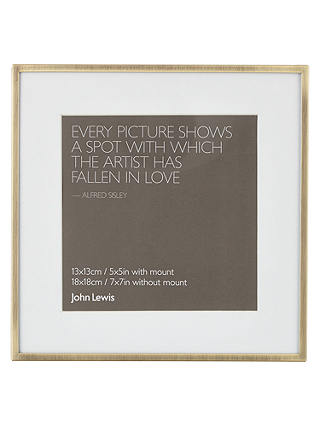 John Lewis & Partners Daya Photo Frame, 5 x 5" (13 x 13cm), Brushed Brass