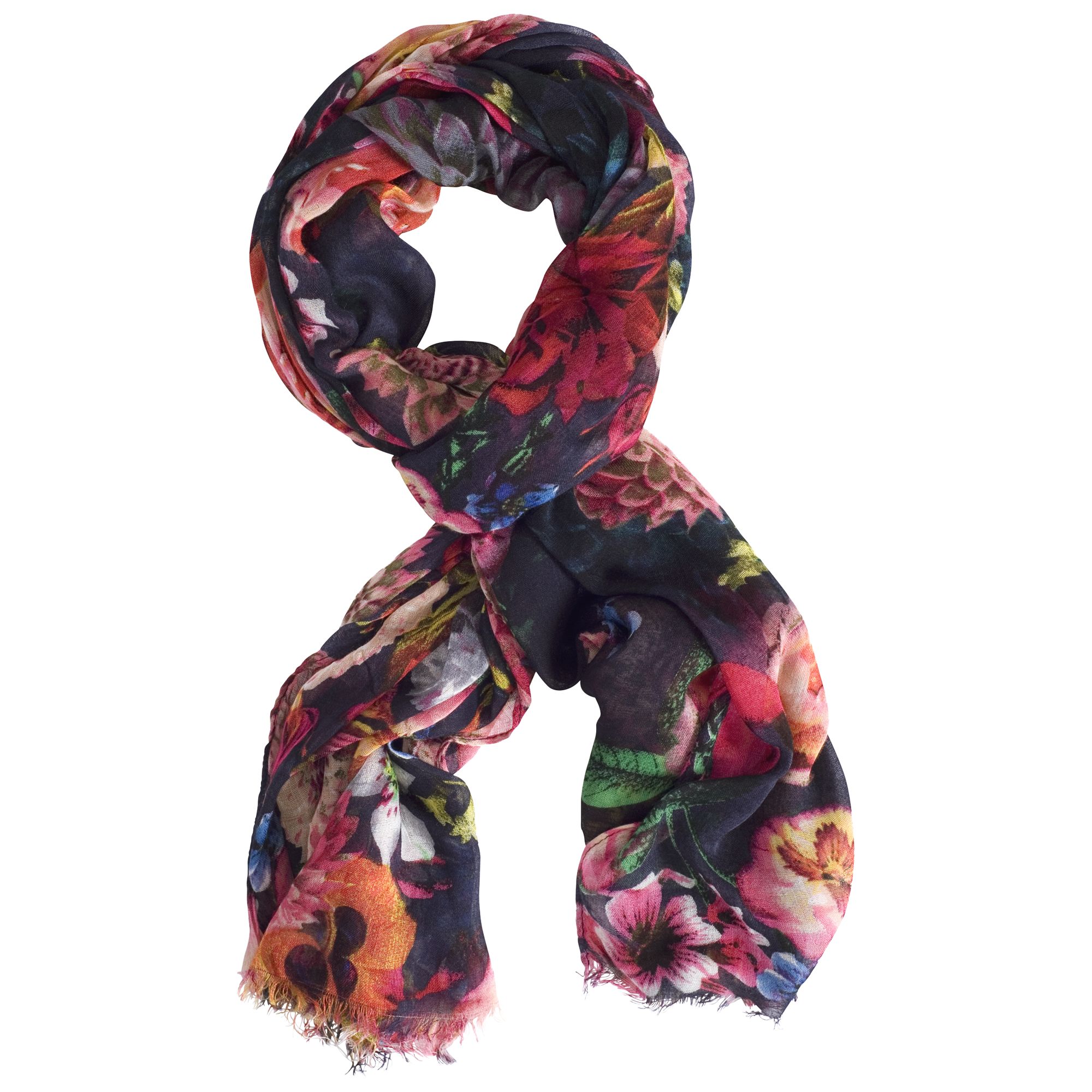 Chesca Flower Print Scarf, Multi at John Lewis & Partners