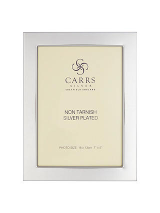 Carrs Silver Plated Flat Fronted Photo Frame, 5 x 7" (13 x 18cm)