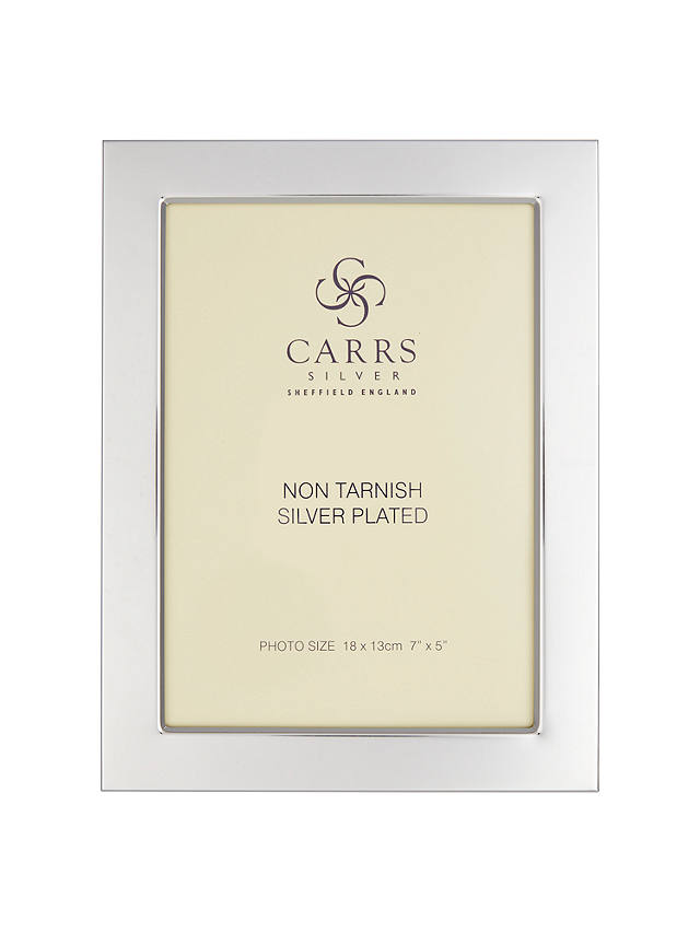 Carrs Silver Plated Flat Fronted Photo Frame, 5 x 7" (13 x 18cm)