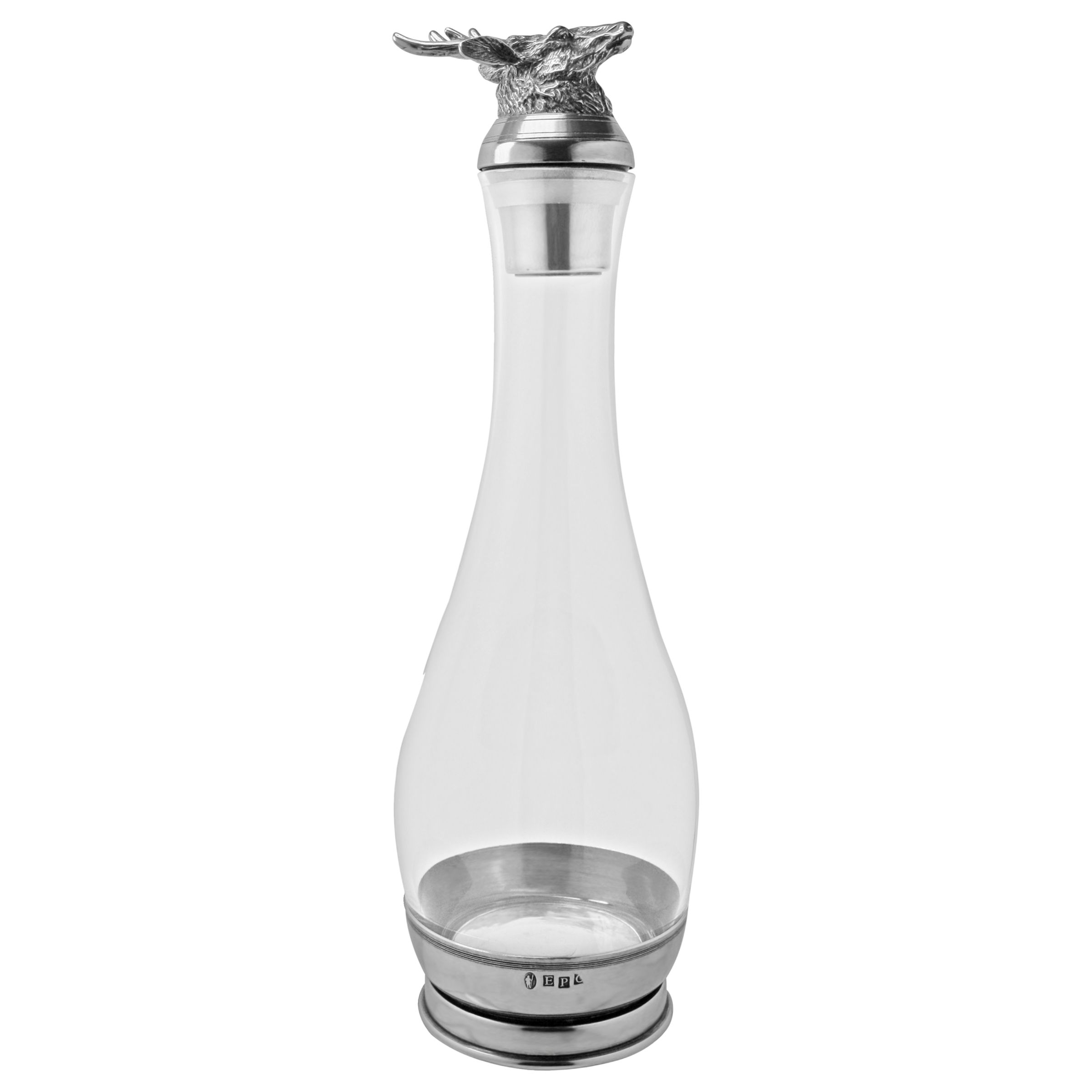 English Pewter Company Stag Crystal Decanter, 1L