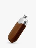 English Pewter Company Pewter Hip Flask with Leather Pouch, 170ml, Pewter/Brown