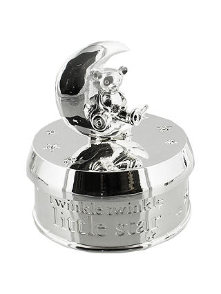 John Lewis Moon and Teddy Musical Box, Silver Plated