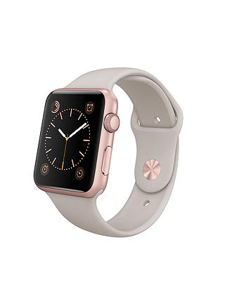Apple Watch Sport with 42mm Rose Gold Aluminium Case & Sport Band, Stone