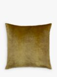 John Lewis Italian Cut Velvet Square Cushion, Sulphur