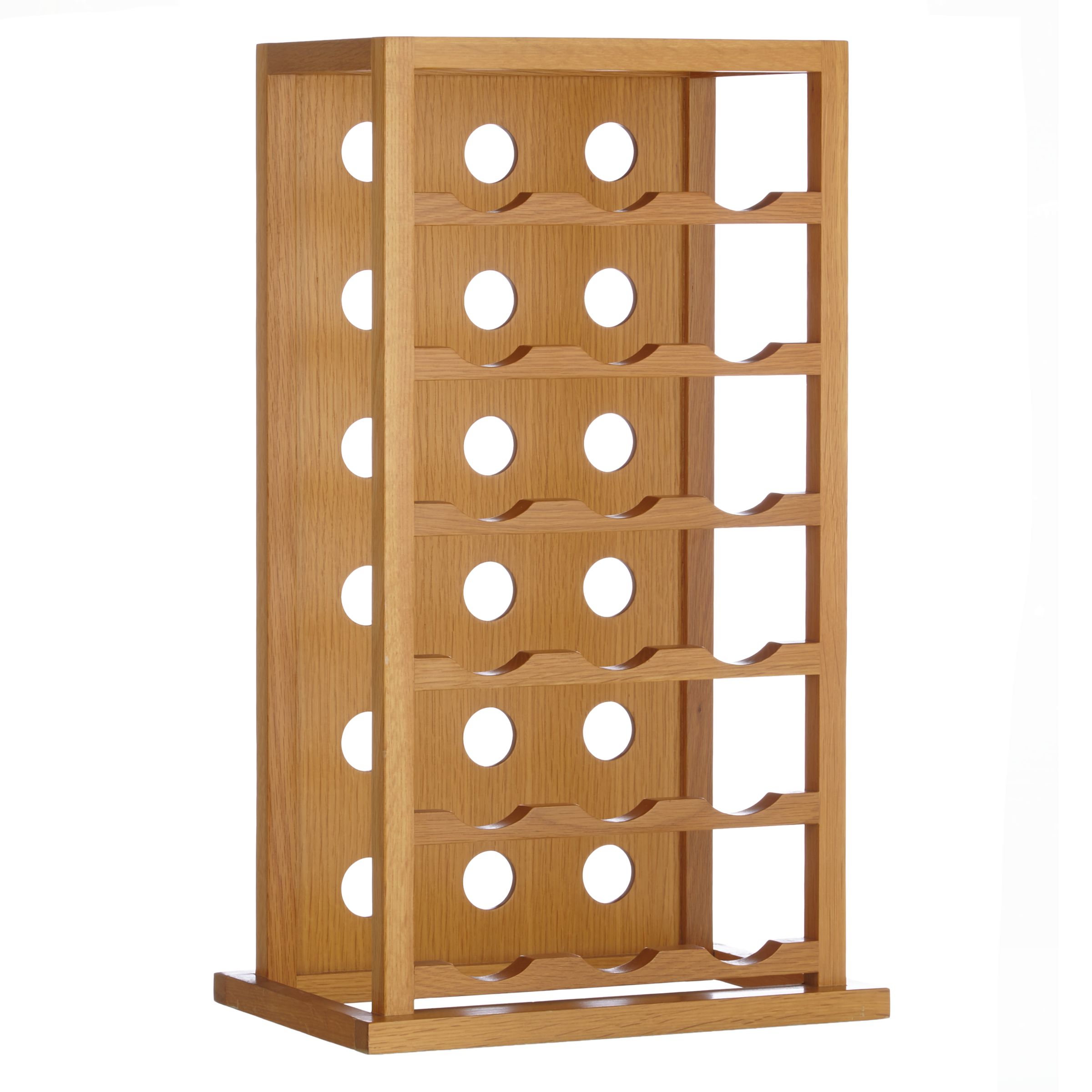 John Lewis Oak Wine Rack Tower, 18 Bottle