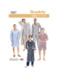 Simplicity Men's Classic Pyjamas and Robe Sewing Pattern, 1021