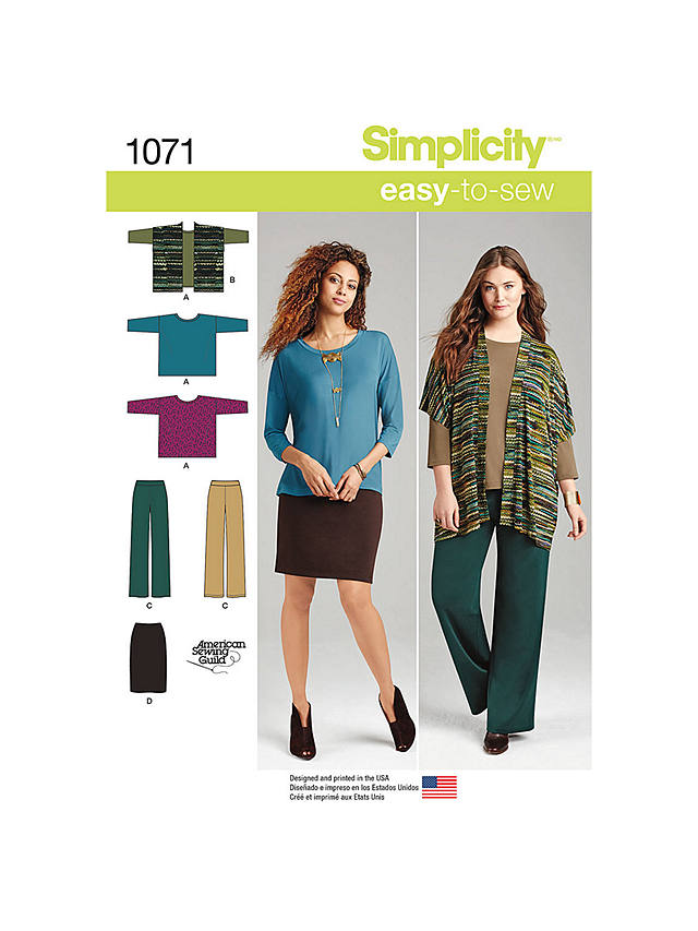 Simplicity Women's Plus Size Knit Sportswear, 1071, AA