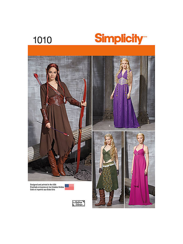 Simplicity Women's Fantasy Costumes Sewing Pattern, 1010