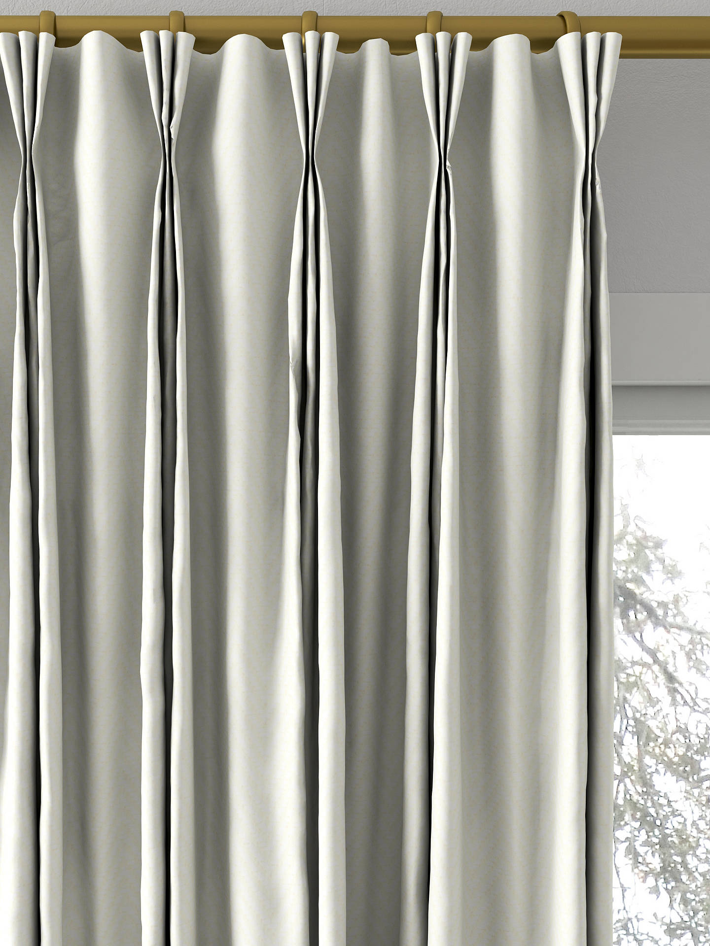 John Lewis Herringbone Made to Measure Curtains, Marshmallow