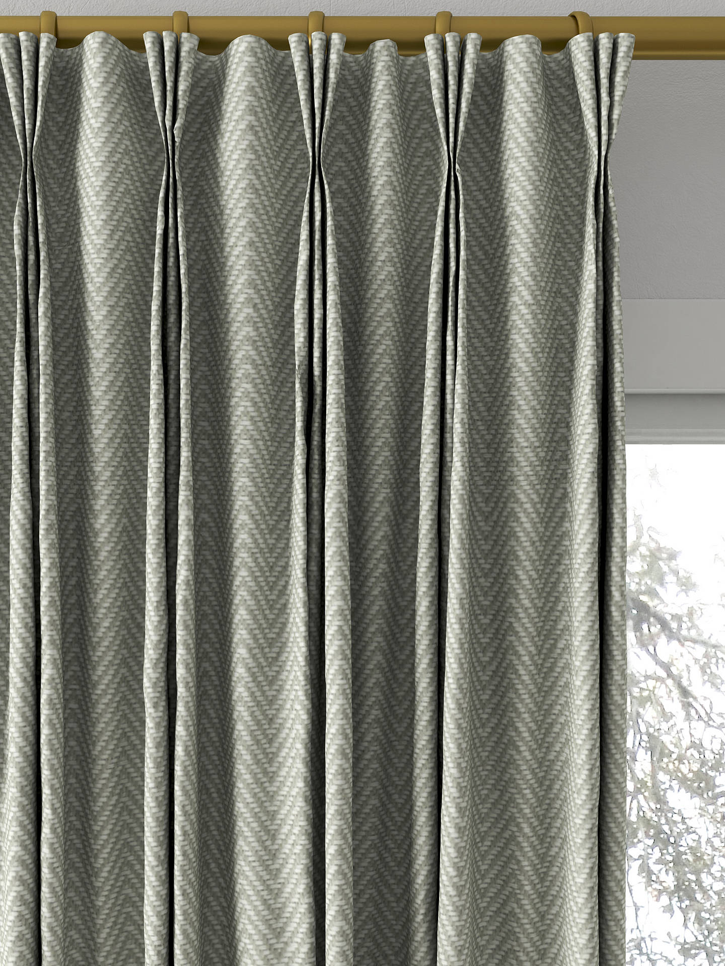 John Lewis Herringbone Made to Measure Curtains, Slate