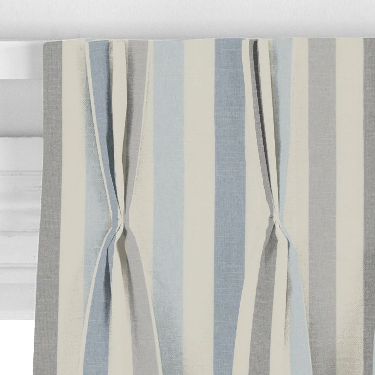 John Lewis Penzance Stripe Made to Measure Curtains, Blue