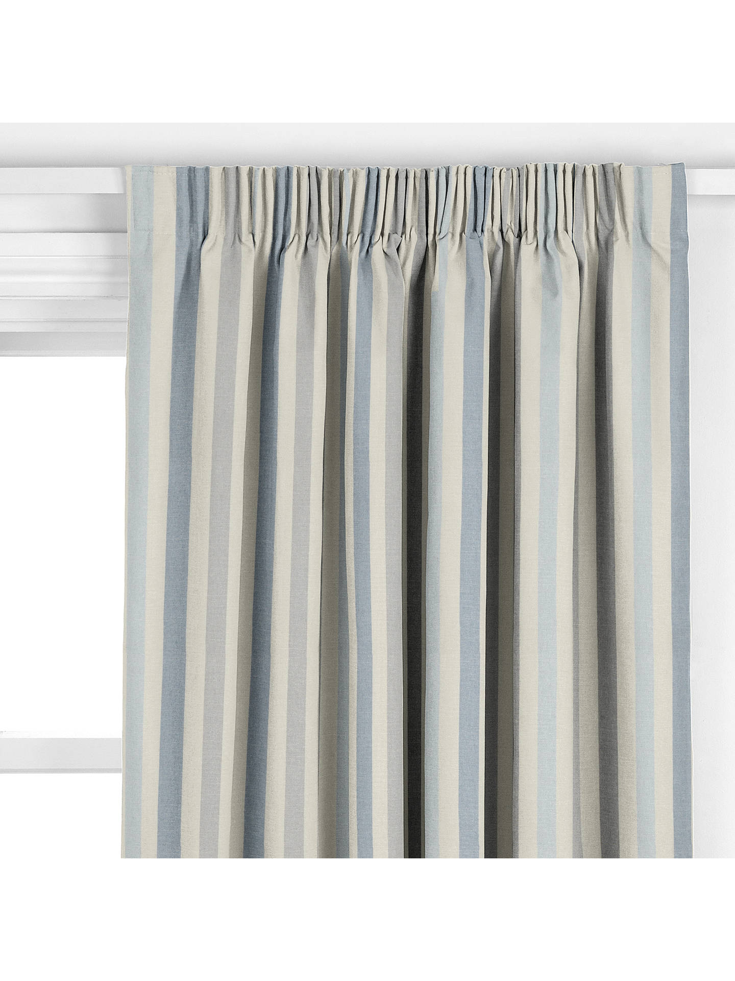 John Lewis Penzance Stripe Made To Measure Curtains Or Roman Blind Blue