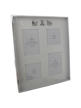 John Lewis & Partners Baby Multi-aperture Collage Photo Frame, 4 Photos, Silver Plated
