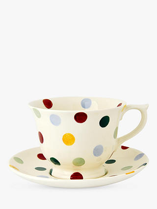 Emma Bridgewater Polka Dot Tea Cup and Saucer, Multi, 180ml