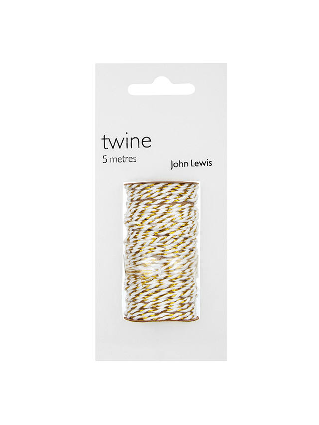 John Lewis Gold Metallic Twine, 5m x 2