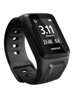 TomTom Spark Cardio & Music GPS Fitness Watch With Built-In Heart Rate Monitor, Black, Small