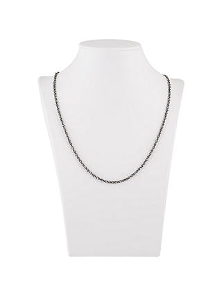 Be-Jewelled Singapore Oxidised Sterling Silver Diamond Cut Rope Chain Necklace, Silver