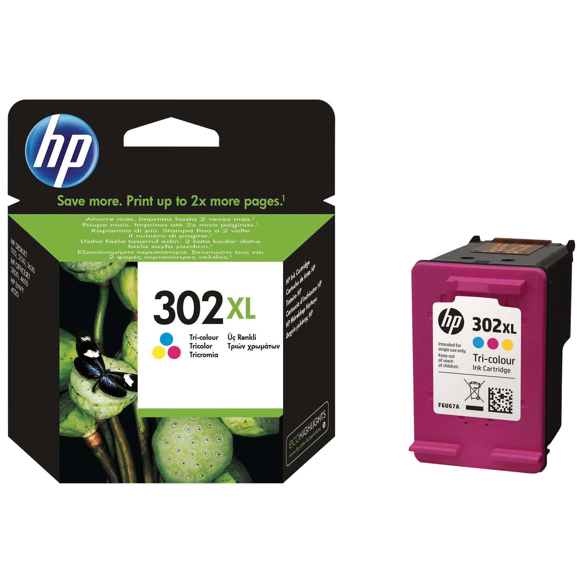 Hp 302 Xl Tri Colour Ink Cartridge At John Lewis And Partners 2906