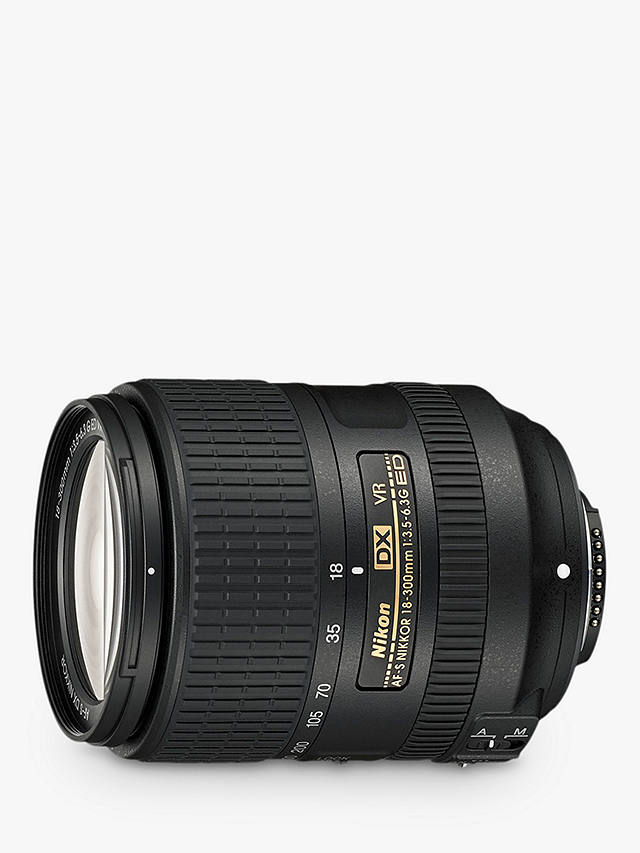 Nikon AF-S DX NIKKOR 18-300mm F/3.5-6.3G ED VR Wide Angle & Telephoto Lens, Black