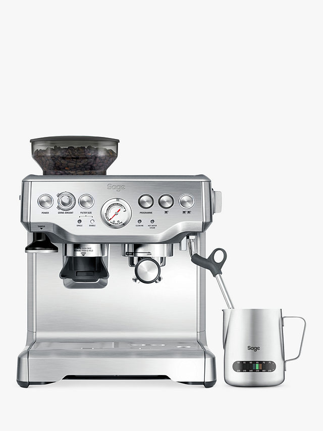 Sage Barista Express Bean-to-Cup Coffee Machine with Milk Jug, Stainless Steel