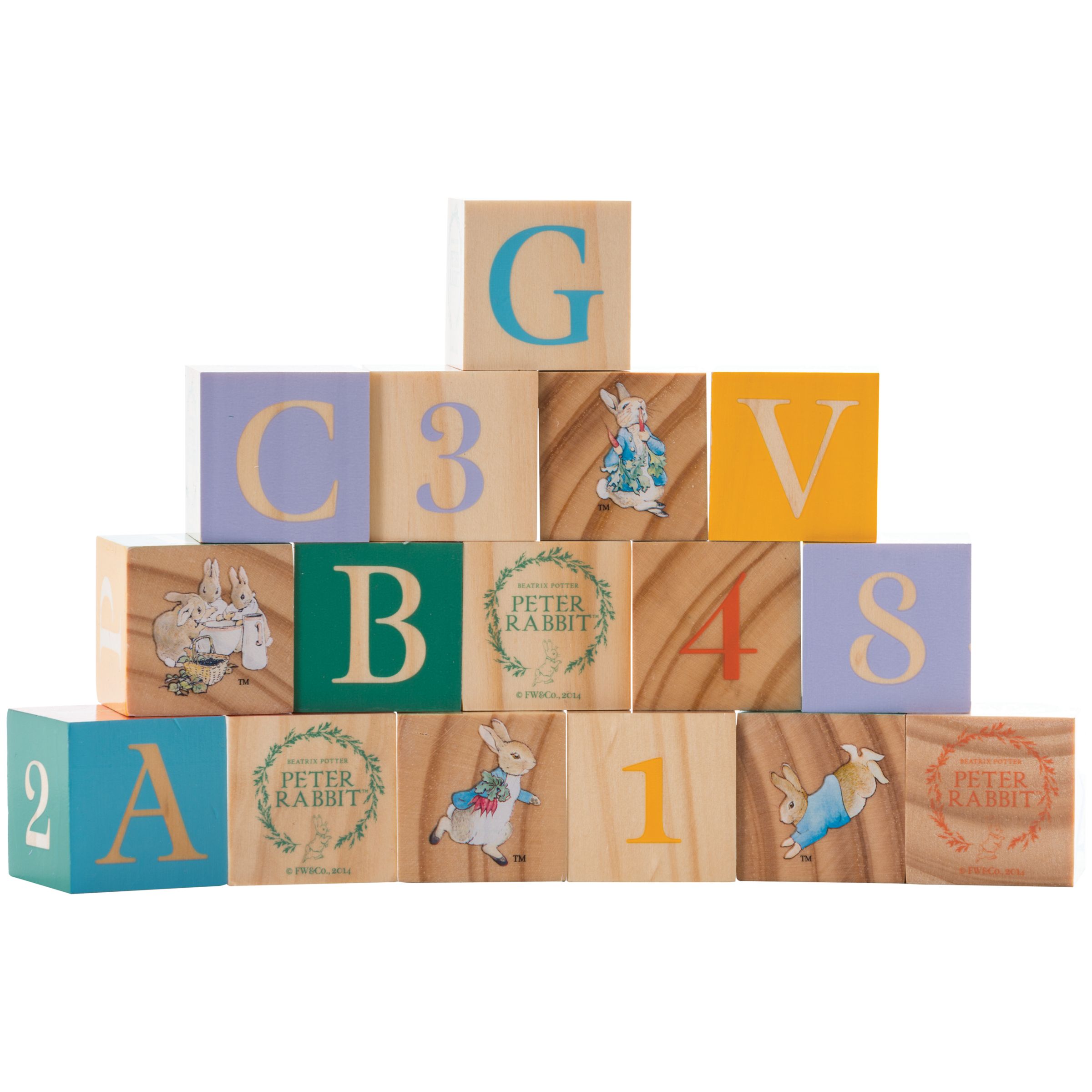 Peter Rabbit ABC Wooden Blocks Alphabet and Number Blocks Educational Toy