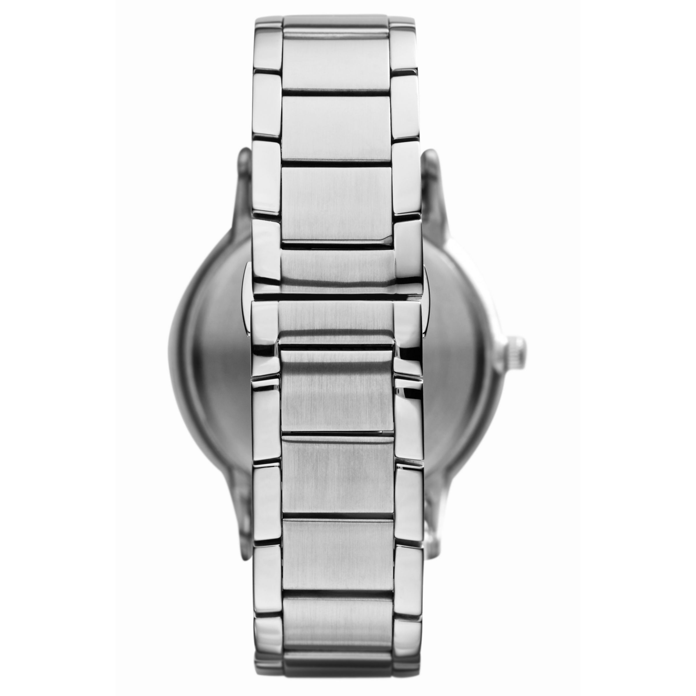 Emporio Armani AR11180 Men's Date Bracelet Strap Watch, Silver/Blue at John  Lewis & Partners