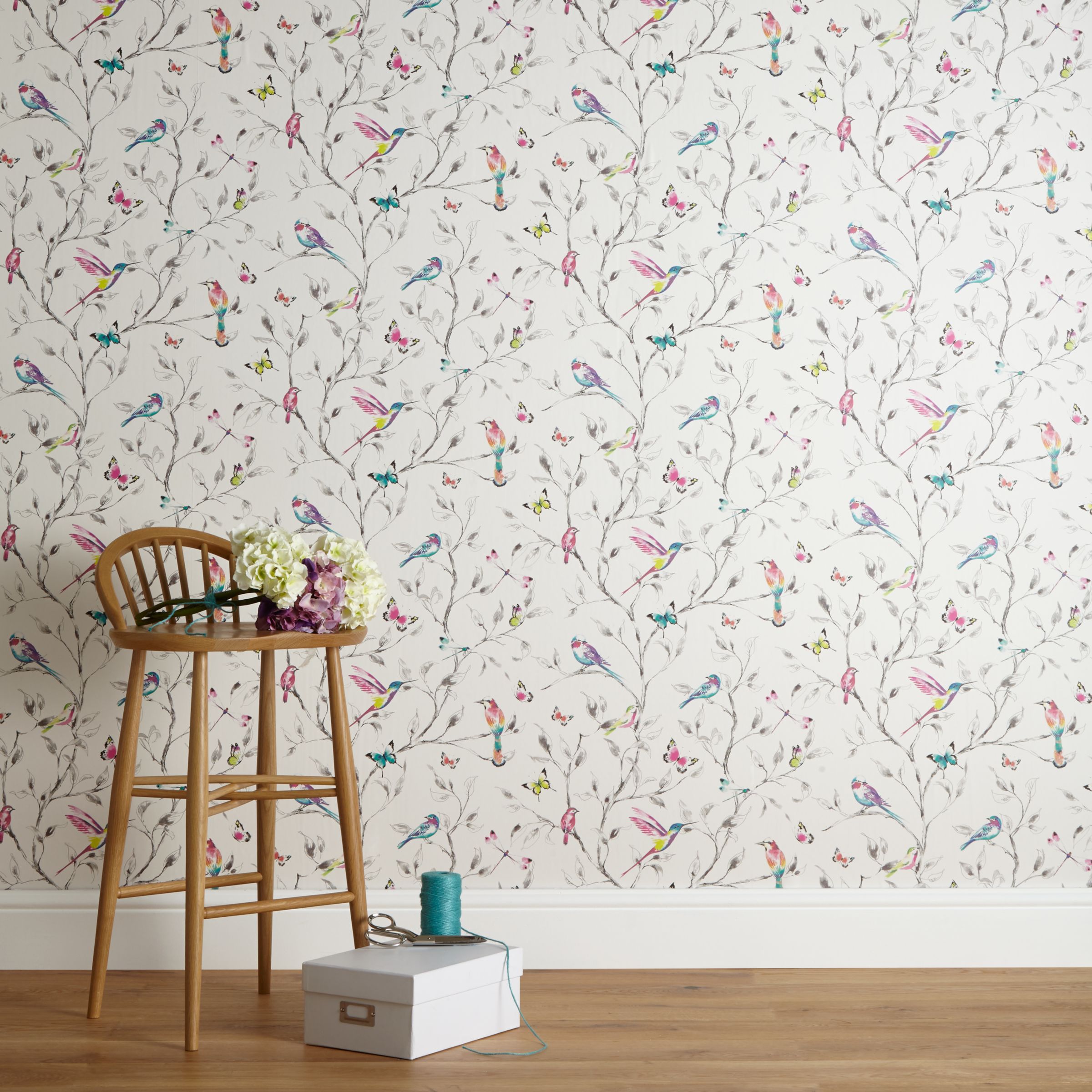 Buy John Lewis Hummingbird Trees Wallpaper Multi John Lewis