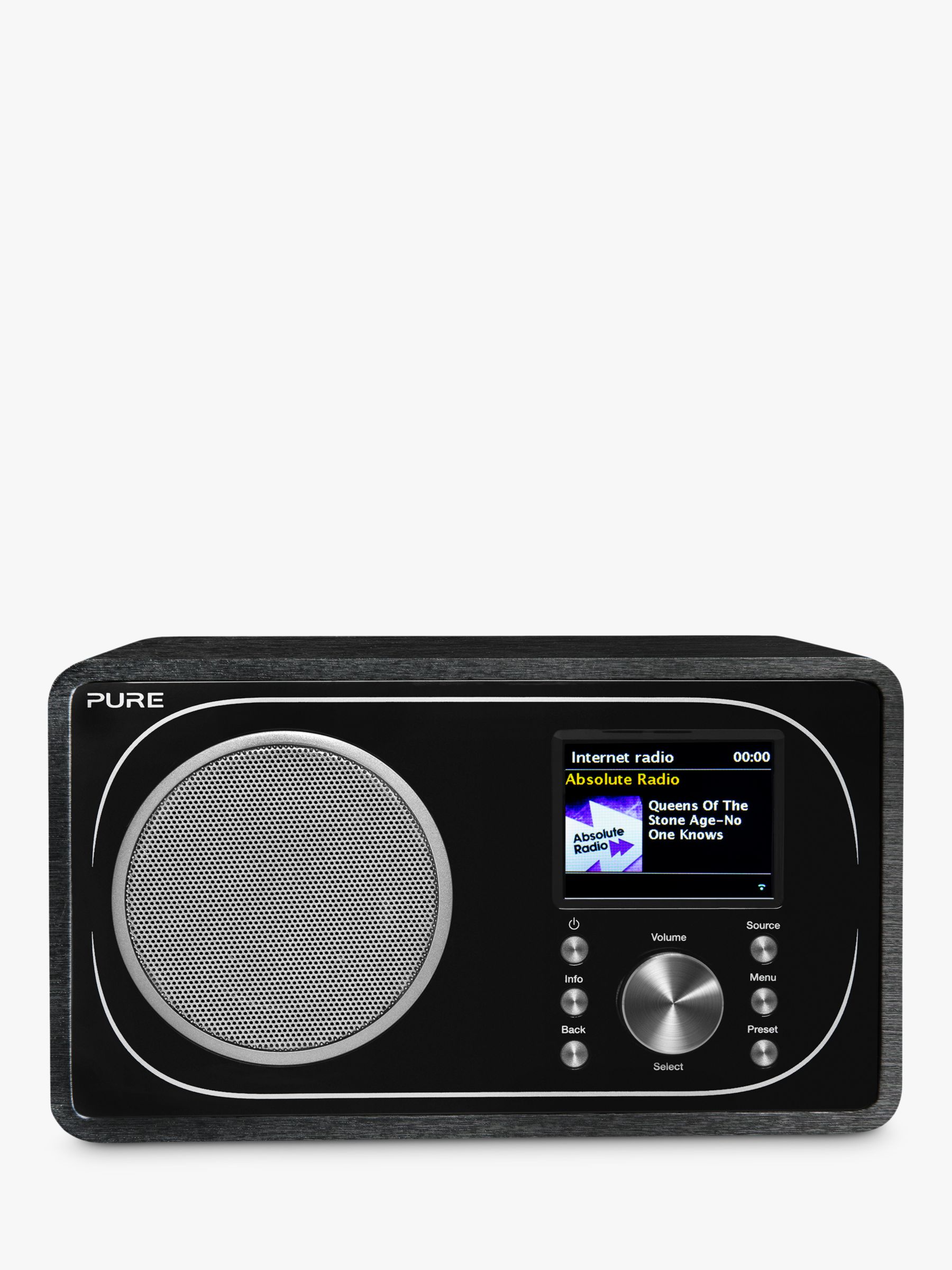 Pure Evoke F3 DAB+/FM Radio With Bluetooth, Wi-Fi, Spotify Connect & Colour LCD Screen, Black