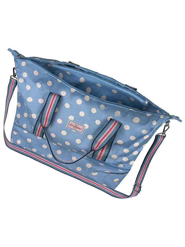 Cath Kidston Button Spot Foldaway Double Decker Travel Bag, Denim