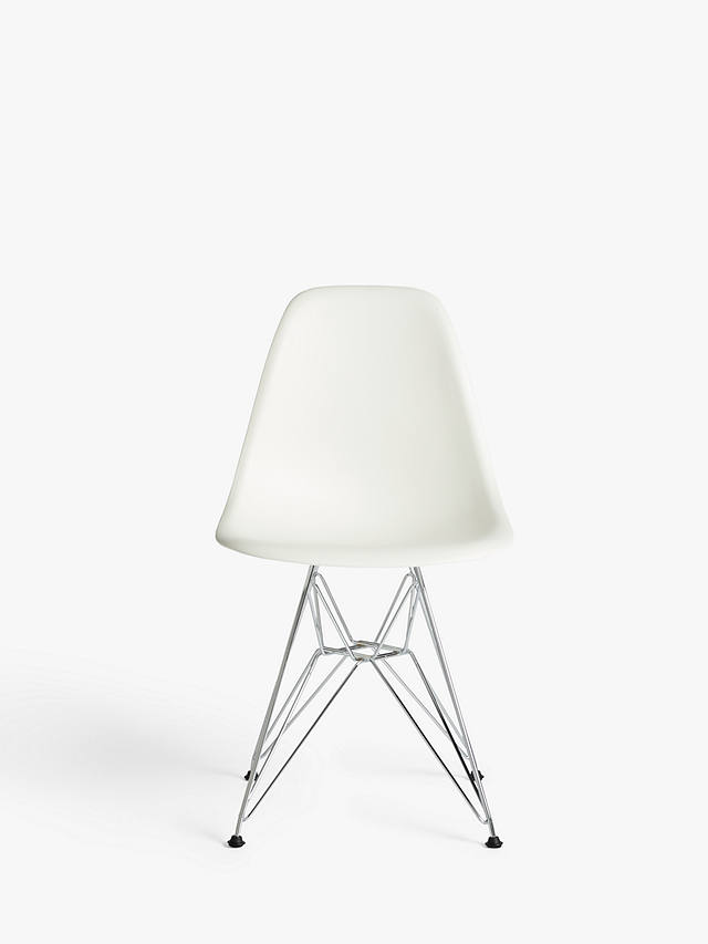 Vitra Eames DSR Side Chair, Chrome Leg, White