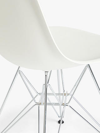 Vitra Eames DSR Side Chair, Chrome Leg, White