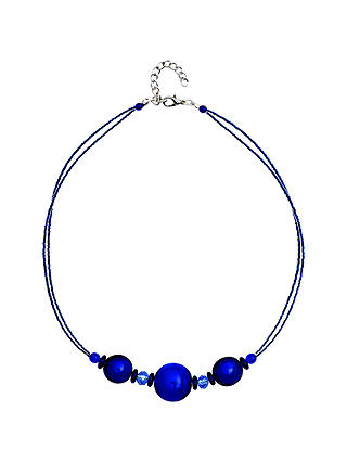 Martick Bon Bon Murano Glass Necklace, Matte Blue
