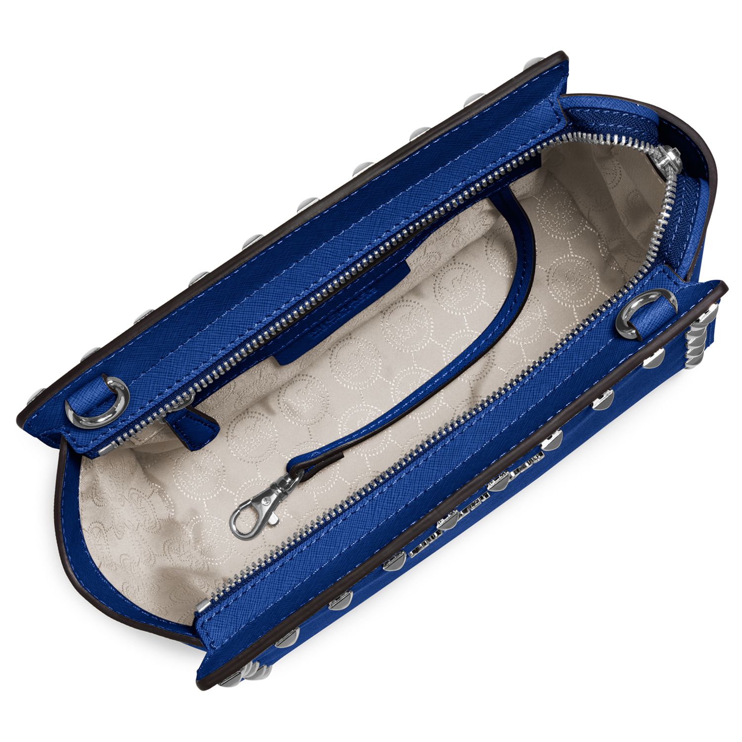 michael kors blue studded handbag